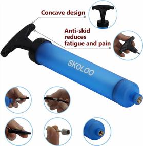 img 2 attached to Portable Hand Air Ball Pump Inflator Kit With Needle, Nozzle, Extension Hose For Soccer Basketball Football Volleyball Water Polo Rugby Exercise Sports Balls Balloon Swim Inflatables - Skoloo 10