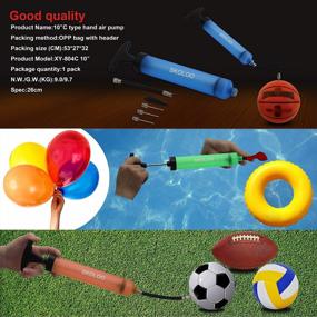 img 1 attached to Portable Hand Air Ball Pump Inflator Kit With Needle, Nozzle, Extension Hose For Soccer Basketball Football Volleyball Water Polo Rugby Exercise Sports Balls Balloon Swim Inflatables - Skoloo 10