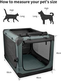 img 3 attached to 🐾 Totoro Ball Portable Folding Dog Crate Kennel: Secure & Spacious 4 Door Design, Mesh Mat, Strong Steel Frame, Locking Zippers - Suitable for Indoor and Outdoor Travel, Dog Kennel and Cat Carrier (26-Inch, Dark Green)