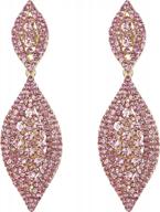 rhinestone crystal chandelier wedding earrings with 2 leaf drops - perfect for bridal fashion logo