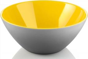 img 3 attached to Medium Bowl Set Of 1: Guzzini My Fusion Grey And Yellow 1.2 Quart Bowl For Improved SEO