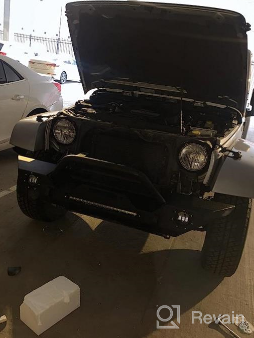 img 1 attached to Upgrade Your Jeep With LEDKINGDOMUS Rear Bumper: Fits 07-18 Wrangler JK And Unlimited With LED Lights And Hitch Receiver In Textured Black review by Randy Butler