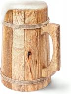 experience authenticity with handcrafted norse tradesman wooden beer mug - medieval ale tankard with bonus gift sack - 16 oz capacity logo