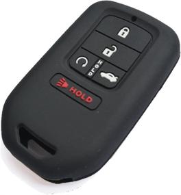 img 1 attached to Premium Silicone Black Rose Key Fob Case for 2021-2017 Honda Accord Civic CR-V CRV Pilot