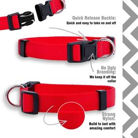 img 1 attached to 🐶 Native Pup Basic Nylon Dog Collar: Adjustable for Small, Medium, Large Pets & Puppies - Cute Colors for Male, Female, Boy, Girl, Puppy (Medium, Red)