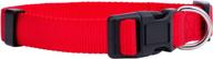 🐶 native pup basic nylon dog collar: adjustable for small, medium, large pets & puppies - cute colors for male, female, boy, girl, puppy (medium, red) logo