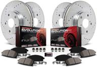 🚗 power stop k5828 z23 carbon fiber brake pads with drilled & slotted brake rotors kit - front and rear логотип