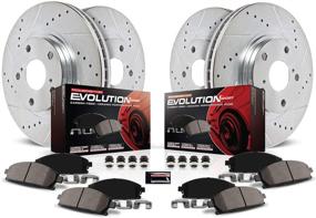 img 3 attached to 🚗 Power Stop K5828 Z23 Carbon Fiber Brake Pads with Drilled & Slotted Brake Rotors Kit - Front and Rear