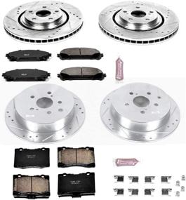 img 1 attached to 🚗 Power Stop K5828 Z23 Carbon Fiber Brake Pads with Drilled & Slotted Brake Rotors Kit - Front and Rear