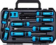 🔧 mechmax magnetic screwdriver set 29 piece: phillips, slotted, hex & more - chrome vanadium steel with storage case, ideal for home, garage, office, and more! logo