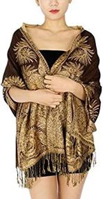 img 1 attached to Large Reversible Pashmina Cashmere-Feel Scarf For Women - Soft Shawl Wrap And Travel Accessory With Stylish Design