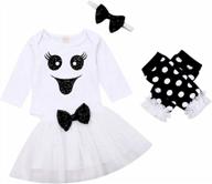 infant newborn baby girl halloween outfit clothes romper tutu skirt leg warmers headband 3pcs set logo