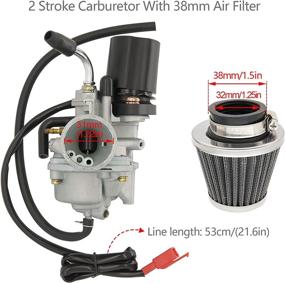 img 3 attached to 🔧 High-performance 2 Stroke Carburetor Carb with 38mm Air Filter - Compatible with Dinli 50cc 70cc 90cc 100cc 110cc ATV Quad Carb, Dino Jp Beast Helix DL603