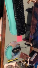 img 8 attached to Индивидуальный круглый коврик для игровой мыши Oriday - эстетичный, стильный круглый декор стола со сшитым краем и моющийся, 8,7 "X 8,7", толщина 3 мм (фиолетовый океан)