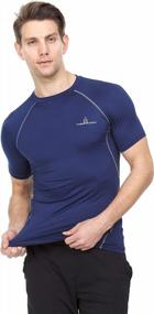 img 3 attached to Thermajohn Мужская компрессионная рубашка с коротким рукавом Прохладный сухой базовый слой Спортивные рубашки для тренировок для бега и тренировок