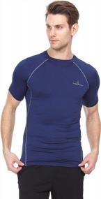 img 4 attached to Thermajohn Мужская компрессионная рубашка с коротким рукавом Прохладный сухой базовый слой Спортивные рубашки для тренировок для бега и тренировок