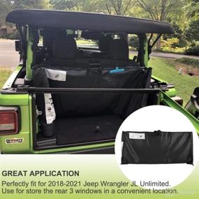 img 3 attached to 🔒 Soft Top Window Storage Bag for 2018-2021 Jeep Wrangler JL JLU Sports Sahara Freedom Rubicon Unlimited 2 Door & 4 Door - OEM 68358392AC Replacement