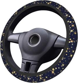 img 2 attached to Stars Galaxy Steering Wheel Cover Car Accessories Cute Blue Steering Wheel Covers Interior Decor Anti-Slip Universal 15 Inch For Women Girls