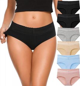 img 4 attached to Annenmy Lace Waistband Cotton Briefs For Women - Full Coverage, No Show Lines, No Muffin Top