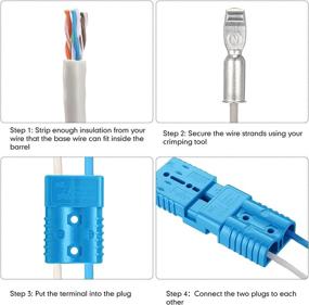 img 1 attached to 🔌 Frienda 6-Piece Battery Quick Connector Kit for Motor Winch Trailer - 12-36V Battery Quick Disconnect Wire Harness Plug Set, 2-4 Gauge, 175A (Blue)