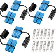 🔌 frienda 6-piece battery quick connector kit for motor winch trailer - 12-36v battery quick disconnect wire harness plug set, 2-4 gauge, 175a (blue) логотип