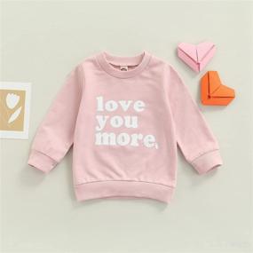 img 3 attached to 🌈 Colorful & Cozy: Rainbow/Letter Pullover Sweatshirt for Toddler Boys & Girls - Long Sleeve Cotton Shirt for Fall Winter Clothes