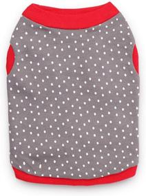 img 2 attached to 🐱 MeowWow Cotton Cat Clothing 2-Pack - Dog Shirts, Puppy Vests - Polka Dot Clothes for Small Dogs