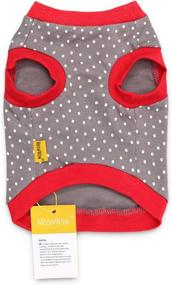 img 3 attached to 🐱 MeowWow Cotton Cat Clothing 2-Pack - Dog Shirts, Puppy Vests - Polka Dot Clothes for Small Dogs