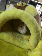 img 1 attached to Cozy Fleece Snuggle Sack Bed For Small Animals - Rabbit, Guinea Pig, Hamster, Chinchilla, Squirrel, Rat - Yellow Bee Design - Ideal For Cage - Size Small review by Chad Aguirre