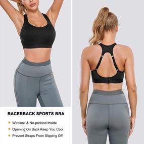 img 3 attached to CYDREAM Women High Impact Sports Bra Racerback Running Bras Wireless Adjustable Straps Hook Quick Dry Max Support