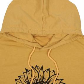 img 2 attached to Cute And Casual: TAOHONG Sunflower Hoodie For Women - Lightweight And Cozy Sweatshirt With Drawstring Hood And Long Sleeves