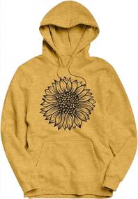 img 4 attached to Cute And Casual: TAOHONG Sunflower Hoodie For Women - Lightweight And Cozy Sweatshirt With Drawstring Hood And Long Sleeves