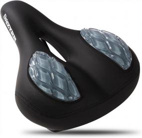 img 4 attached to Peloton Bike & Bike+ Oversize Memory Foam Soft Padded Dual Shock Absorbing Comfort Bicycle Seat For Women And Men - Accessories For Peloton.