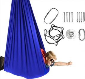 img 4 attached to Sensory Swing For Kids Indoor - Grassman Therapy Swing For Autism, ADHD, Aspergers Or SPD, Relaxing And Healing Cuddle Swing Great For Sensory Integration, Includes Hardware