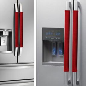 img 4 attached to Защитите свою кухонную технику с помощью накладок на дверные ручки холодильника Nuovoware — набор из 4 шт.