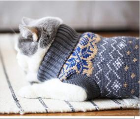 img 1 attached to Cozy Winter Knit Sweater For Cats And Small Dogs - Soft, High-Stretch Pet Clothes By Evursua