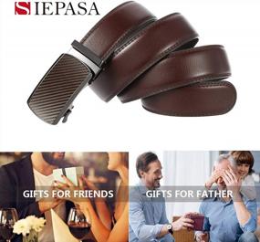 img 3 attached to Men'S Genuine Leather Dress Belt With Automatic Buckle, Presented In An Elegant Gift Box By Siepasa