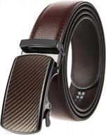 men's genuine leather dress belt with automatic buckle, presented in an elegant gift box by siepasa logo