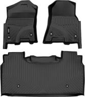 🚗 viwik floor mats for ram 1500 crew cab (2019-2022) with under-seat storage box, all weather custom liners in tpe black – front & 2nd row, automotive floor mats logo