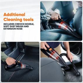 img 1 attached to 🚗 High Power Handheld Car Vacuum Cleaner, ENGiNDOT 8Kpa, 30 Minutes Runtime Cordless Vacuum for Car Interior and Home Cleaning - 2-Way Powered Auto Accessories Kit