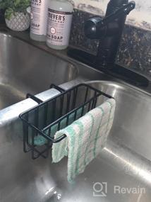 img 8 attached to Upgraded JOFUYU 2-In-1 Sink Caddy - Hanging Kitchen Organizer Rack With Sponge & Dish Towel Holder, SUS304 Stainless Steel - Black