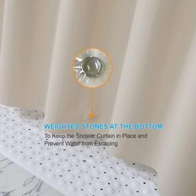 img 2 attached to Waterproof And Heavy-Duty Khaki Shower Curtain Liner With Rustproof Grommet Holes - AmazerBath'S 72 X 72 Inches EVA Liner With 3 Weights