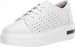 step up your style with linea paolo's kendra perforated leather platform sneakers logo