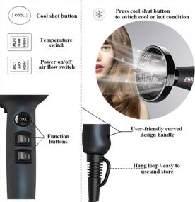 img 1 attached to Experience Salon-Quality Hair With Jinri'S Ionic Sterilization Blow Dryer - Lightweight, Low Noise, With Concentrator & Diffuser - In Black!