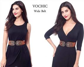 img 3 attached to Vintage Elastic Waist Belts For Women'S Dresses With Metal Buckle - VOCHIC 2Pcs Set