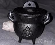 img 1 attached to Cast Iron Cauldron With Lid And Handle - 3.5 Inch Triquetra Incense Smudge Kit Sage Holder Altar Ritual Burning Holder review by Krystal Saddler