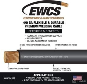 img 2 attached to ⚡️ EWCS Brand 4/0 Gauge Black Welding Cable - 15 Feet | 100% Copper, 600 Volt Industrial-Grade Flexible Wire