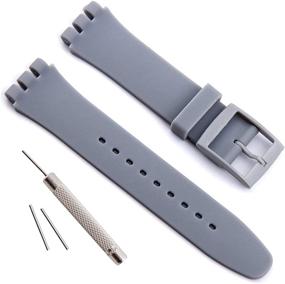 img 4 attached to Replacement Waterproof Silicone Rubber Swatch Women's Watches : Watch Bands