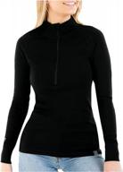 meriwool women's half zip sweater: 100% merino wool midweight base layer 250g logo