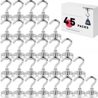 45 pack lovimag neodymium strong magnetic hooks - 25lbs rare earth magnets heavy duty for refrigerator, ceiling hanging, cruise, curtain & kitchen! логотип
